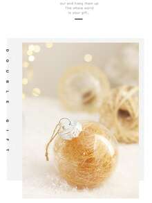 6pcs Rustic Boho Christmas Ball Ornaments, 3.15in Clear Linen Christmas Tree Ornaments With Strips Decorations Shatterproof Decorative Hanging, Xmas Tree Balls For Wedding Party Decor Christmas Decorations Home Christmas Gifts Christmas Decor - Multicolor - View 7