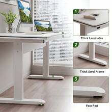 Office Desk/Computer Desk - Ergonomic Modern Computer Workstation Suitable For Home Office Work And Study. - White - View 3