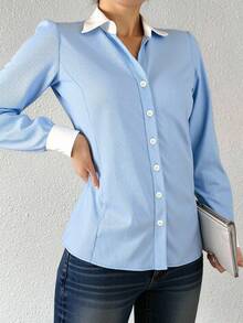 TAD Women Blouses - Blue - View 2