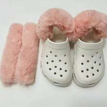 2pcs Warm Plush Detachable Shoes Strap Covers For Clogs, Winter & Autumn - Multicolor - View 9