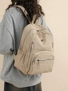 防盗多隔层尼龙双肩包，女士钱包，可装15.6英寸笔记本电脑，多口袋轻便书包，多功能书包，大容量旅行包，便捷通勤日用包，适合学生、初中生、高中生、护士、教师、商务人士、旅行度假、商务出差、日常通勤、购物、办公、约会、徒步、训练、工作，生日礼物、节日礼物，背包