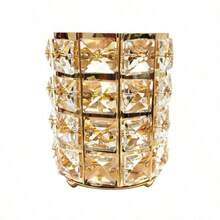 Metal Makeup Brush Storage Tube Eyebrow Pencil Makeup Organizer Bead Crystal Jewelry Storage Box - Multicolor - View 10