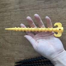 1/5 piezas Estacas para tienda de campaña de exterior, Clavos de plástico para el suelo, Sofá inflable flojo, Estacas de tienda amarillas, Clavos para toldo de tienda de exterior, Estacas de plástico en espiral para tienda, Clavos de fijación para tienda