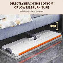 Mop And Bucket Set With Wringer For Home, 360° Flat Squeeze Mop With Long Handle And 6 Microfiber Cloths For Floor Cleaning (White, Slim Bucket And 15.7'' Aluminum Alloy Mop Head) - 白色 - 查看 9