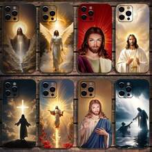 Funda de Teléfono con Diseño de Dios Jesús Rezo Compatible con Apple  15,14,13,12,11,Pro,X,XS,Max,XR,Plus,Mini Funda Negra Suave, Compatible con Funda  17, Funda  17 Pro, Funda  17 Pro Max - z6 - Ver 3