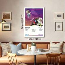 Framed 1pc Kanyee West Poster Graduation Album Cover Posters Rap Music Poster Wall Art Room Decor Print Canvas Posters For Room Aesthetic,Canvas Art Print Poster Decorative Pictures Home Aesthetic For Bedroom,Livingroom,Corridor,Office,Study,Cafe,Dining Room,Bathroom,Kitchen,Room Decor - 黑色 - 查看 4