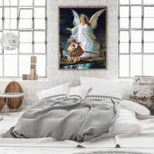 1pc 5D DIY Diamond Painting Kit, Religious Angel Holy Pattern, Round Full Drill Mosaic Craft Set, High Definition Art Diamond Painting, Focus And Relax Through DIY, Suitable For Living Room, Bedroom, Office Wall Decor, Surprise Holiday Home Decor Gift For Family And Friends, Unframed - Multicolor - View 15