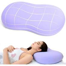 Foam Pillows - Cervical Neck Pillows Pain Relief, Ergonomic Pillow Side, Back, Stomach Sleepers - Màu tím - Xem 4