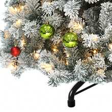 7.5ft Prelit Snow Flocked Artificial Full Christmas Tree With 1550 Branch Tips And Foldable Base For Home - 美規A型插(110-127V) - 查看 9