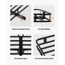 53" X 19" X 5", Hitch Cargo Carrier, 500 Lbs Capacity Hitch Cargo Carrier With Hitch Stabilizer & Ratchet Straps, Hitch Mount Cargo Carrier With Cargo Net With Hook, Fit For SUVs - Black - View 3