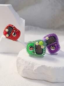 1pc/5pcs/10pcs New Counter, Ramadan, Christmas, Halloween, Holiday, Electronic Manual Button Counter, Compact Mini Portable Ring Counter, Thumb Press Counter - Multicolor - View 1