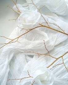 6/12Pack White Cheesecloth Table Runner 17x108Inch Spring Easter Cheese Cloth Table Runner 9FT Boho Gauze Table Runners Rustic Sheer Table Runners For Wedding Bridal Party Decor - 白色 - 查看 6