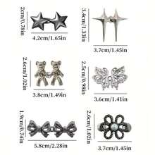 1/4 Set Star-Shaped Detachable Belt Buckle, Adjustable Waist Clip, Suitable For Jeans, Skirts, Pants, Street Style Clothing - Multicolor - View 5