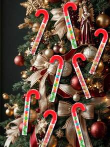 Red Christmas Candy Stick Box, Plastic Candy Container, Christmas Tree Decoration Empty Candy Tubes, Party Gifts, Christmas Party Supplies, Transparent Empty Candy Tubes, Christmas Party Supplies, Suitable For Christmas Parties, Christmas Holiday Gifts Filling Empty Tubes, Party Gifts - Multicolor - View 6