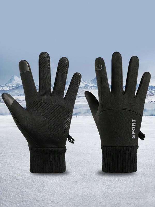 Luvas quentes de inverno, luvas à prova de vento, impermeáveis, antiderrapantes, com tela sensível ao toque para esportes ao ar livre, ciclismo, unissex