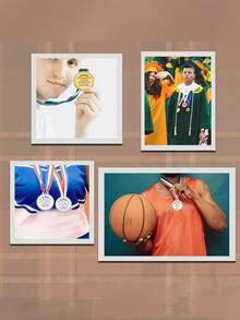 1pc Customized Metal Tag, Customized Medal, Wheat Edge Medal, Zinc Alloy Material, Children's Competition Medal, Sports Event Marathon Honor Badge, Can Be Used As Children's Encouragement Gift, Customized Wedding & Event - Multicolor - View 4
