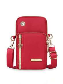 Women's Phone Pouch, Wristlet Wallet, Multifunctional Small Bag (Suitable For Women's Phones), Fashion Zipper Wallet, Casual Clutch, Multifunctional Phone Bag, Wristlet, Small Crossbody Bag, Multi-Zipper Metal Decor Phone Shoulder Bag, Portable Handbag, Arm Pouch, Linen Phone Bag, Gift For Girlfriend, Wife, Family, Friends, Coworkers On Valentine's Day - Multicolor - View 11