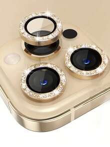 3 件金属环保护膜玻璃适用于 Apple17/17Air/17pro/17promax/16/16pro/16plus/16promax 14 13 11 12 Pro Max Mini 相机镜头保护膜适用于 Apple 11 14 Pro Max - 金色 - 查看 15