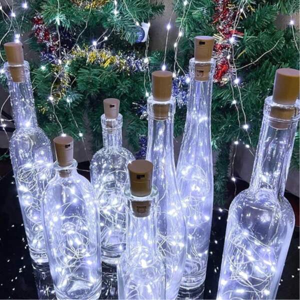 3/5/10pcs 20 LED Bottle Lights With Cork Stopper, 2m/6.5ft Mini Fairy String Lights, Battery Powered, Suitable For DIY Party, Wedding, Valentine's Day, Halloween, Christmas Decor