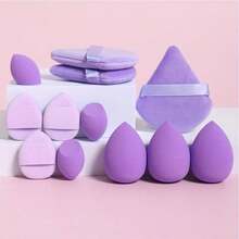 Set de 12 esponjas cosméticas multifuncionales, adecuadas para la mezcla perfecta de líquidos, cremas faciales y polvos, sin látex, para maquillaje de base seco y húmedo