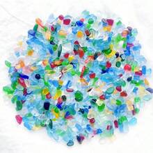 150/300/600g Pierres de verre de mer colorées et givrées - 0,35 à 0,59 pouces. Diverses pierres de verre de plage colorées et givrées, convenant pour le remplissage d'aquariums, la fabrication de bijoux, les bouteilles à vœux, le remplissage de vases, la réalisation de mosaïques artisanales, les cadres photo faits main et autres artisanats
