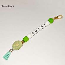 1-Piece Flower Bag Charm, Tassel Pendant, Available In Multiple Flower Colors, Customizable With Name And Initials Beads, Suitable As A Birthday/Holiday Gift For Mother/Family/Girlfriend. - Multicolor - View 42