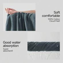 1pc Bath Towel/Hand Towel/Face Towel & 3pcs Set (Bath Towel + Hand Towel + Face Towel), Satin Thickened Absorbent Non-Shedding Bathroom Towels, Soft & Skin-Friendly For Face & Body Shower Towels For Beauty Salon, Hotel Sports,Home Essentials, Towel, Skin Care Bath Towel Sheet