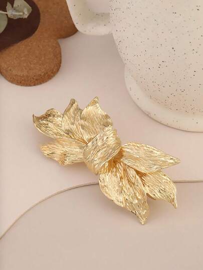 1pc Oversized Metal Leaf Spring Clip, Simple & Versatile Bowknot Hair Claw Clip For Women, Claw Clips, Hair Claws, Hair Slide, Hair Barrettes, Cute Accessories