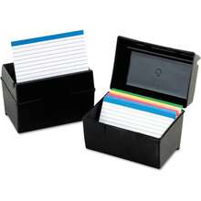 Caja de almacenamiento de tarjetas de índice Esselte Oxford 4 de plástico negro (01461) - Elegante - Ver 5