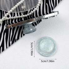 Colorful Shell Pattern MagSafe Magnetic Air Cushion Phone Holder, Shell Texture Magnetic Air Cushion Phone Stand, Desk Phone Holder For Watching Videos, Foldable Glass Phone Stand Compatible With IPhone, Android Phone, Gift For Birthday, Family, Friends Push-Pull Phone Grip Phone Accessories - Multicolor - View 3