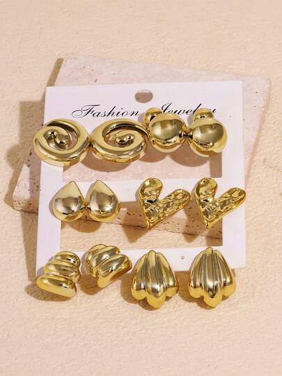 Fashionable CCB Earrings, Multi-Element Heart & Gourd Shaped Design, Suitable For Daily Wear, Travel, Vacation, Exquisite Holiday Gift