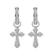 1 Pair Double Cross Cubic Zirconia Earrings, Rhombus Cubic Zirconia Cross Dangle Earrings, Micro-Inlaid Synthetic Zirconia Hiphop Personalized Men's Stud Earrings