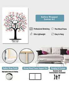 ​Wedding Fingerprint Guest Book - Unframed Canvas Sign-In Painting For Engagement/Bridal Shower