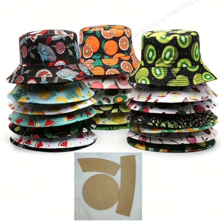 透明亚克力渔夫帽缝纫模板 | 成人及儿童DIY渔夫帽图案 | 可重复使用的精准对齐裁缝工具 - 彩色 - 查看 1