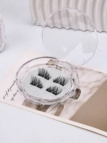 1 对磁性睫毛，采用浓密的十字交叉设计，佩戴方便，附赠礼盒装，睫毛，睫毛，假睫毛 - 黑色 - 查看 3