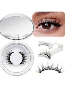 1 对磁性眼线笔和睫毛套装，易于使用，无需胶水，可重复使用假睫毛工具，适合旅行、商务旅行、约会、酒店 - 彩色 - 查看 19