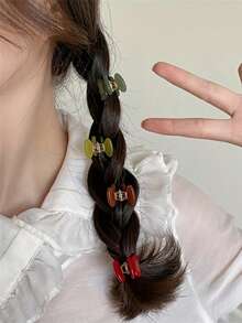 2pcs Solid Color Acetate Ombre Side Bangs Clips, Women Summer Hair Accessories Clips, Elegant Hair Clips Winter Claw Clips Fall Hair Claws Elegant Hair Clutch