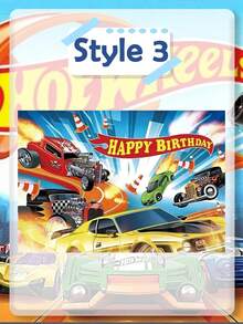 Hot Wheels 赛车轨道背景布，Hot Wheels 微缩模型拍摄道具，生日派对装饰布置，卧室和电子竞技室装饰布置。 - 彩色 - 查看 8