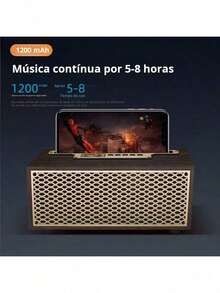 ONEX Retro Vintage Radio Portable Bluetooth Speaker With FM Radio And Phone Holder - Vàng - Xem 7