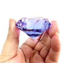 10色水晶钻石形镇纸，装饰切割玻璃巨型宝石，婚礼/办公桌装饰，生日礼物（50毫米） - 彩色 - 查看 10