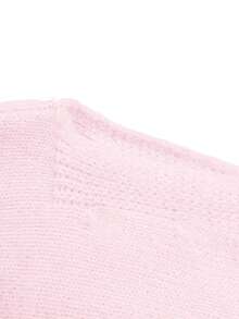 ii Asymmetric Shoulder Casual Women Sweater With Stylish Design Pink Spring - Pink - View 7