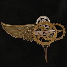 Gothic Steampunk Gear Wing Brooch, Unique Brooch For Women, Halloween Cosplay Jewelry Costume Accessories Bag Charms Office Accessories Christmas Gift