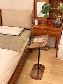 1个360°可伸缩C型边桌，简约咖啡桌，节省空间的沙发边桌，金属框架，可移动小吃桌，适用于卧室、客厅和小空间，床头柜 - 彩色 - 查看 4