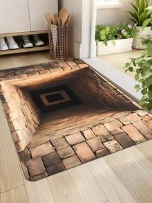 3D 神秘楼梯门垫 – 防滑、吸水、可机洗涤纶材质，逼真的石阶设计，适用于卧室、客厅或浴室入口 | 视觉错觉地垫 | 防滑地垫，圣诞装饰厨房地毯 - 彩色 - 查看 15