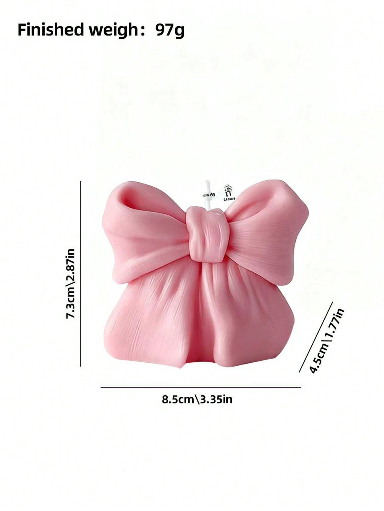 Joivida 1 قطعة شمعة مزينة بفيونكة، تصميم هدية فيون...