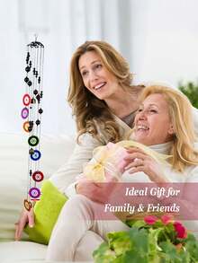 Carillones de viento coloridos para exteriores, carillones de metal artesanales de 35 pulgadas, adecuados para jardines al aire libre. Tonos profundos, regalos perfectos para mujeres, madres, abuelas, cumpleaños y celebraciones de inauguración de casa