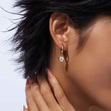 1 Pair Moissanite Earrings, 18K Gold Plated 925 Sterling Silver Square Cut 5.5x5.5mm Moissanite Hoop Earrings, Elegant & Fashionable, Suitable For Birthday, Mother's Day, Graduation, Christmas, Wedding Anniversary, Daily Wear, Comes With GRA Certificate, Passes Diamond Tester