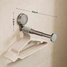 Regulowany wieszak na przyssawkę bez wiercenia, wieszak ścienny do domu i na balkon, teleskopowa konstrukcja z pokrętłem bezpieczeństwa, wielofunkcyjny wieszak, wieszak na ubrania montowany na ścianie, wieszak na suszarkę z przyssawką, wielofunkcyjny wieszak ścienny na balkon, przenośny, teleskopowy wieszak na ubrania, odpowiedni do domu i podróży