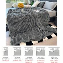 XBH Multiple Size Options Extra-Large Blanket 108in*90in*90in Thick Blanket Soft And Comfortable Warm 3D Rabbit Hair Double-Sided Blanket Warm Velvet Blanket Nap Blanket Air Conditioning Blanket Office Outdoor Camping Gift Blanket Bedroom Guest Room Living Room Student Dormitory Car Sofa Travel, Versatile Blanket For All Seasons, Full Coverage Of Christmas Gifts - 深灰的 - 查看 3