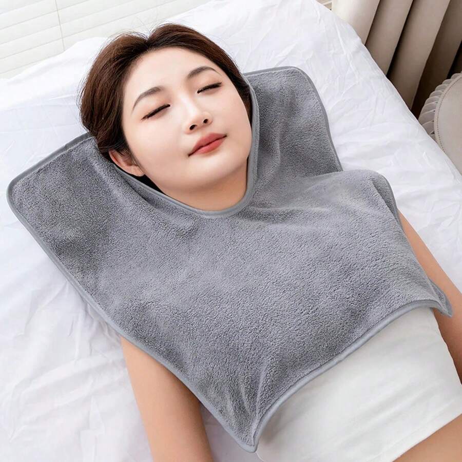 1pc Spa Massage Pillow Cover With U-Shaped Neck Support & Cut-Out Design - Soft Plush Machine-Washable Durable Facial Cushion For Salon, Spa, Home Use